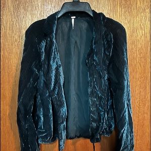 Free People Blue Velvet Cardigan